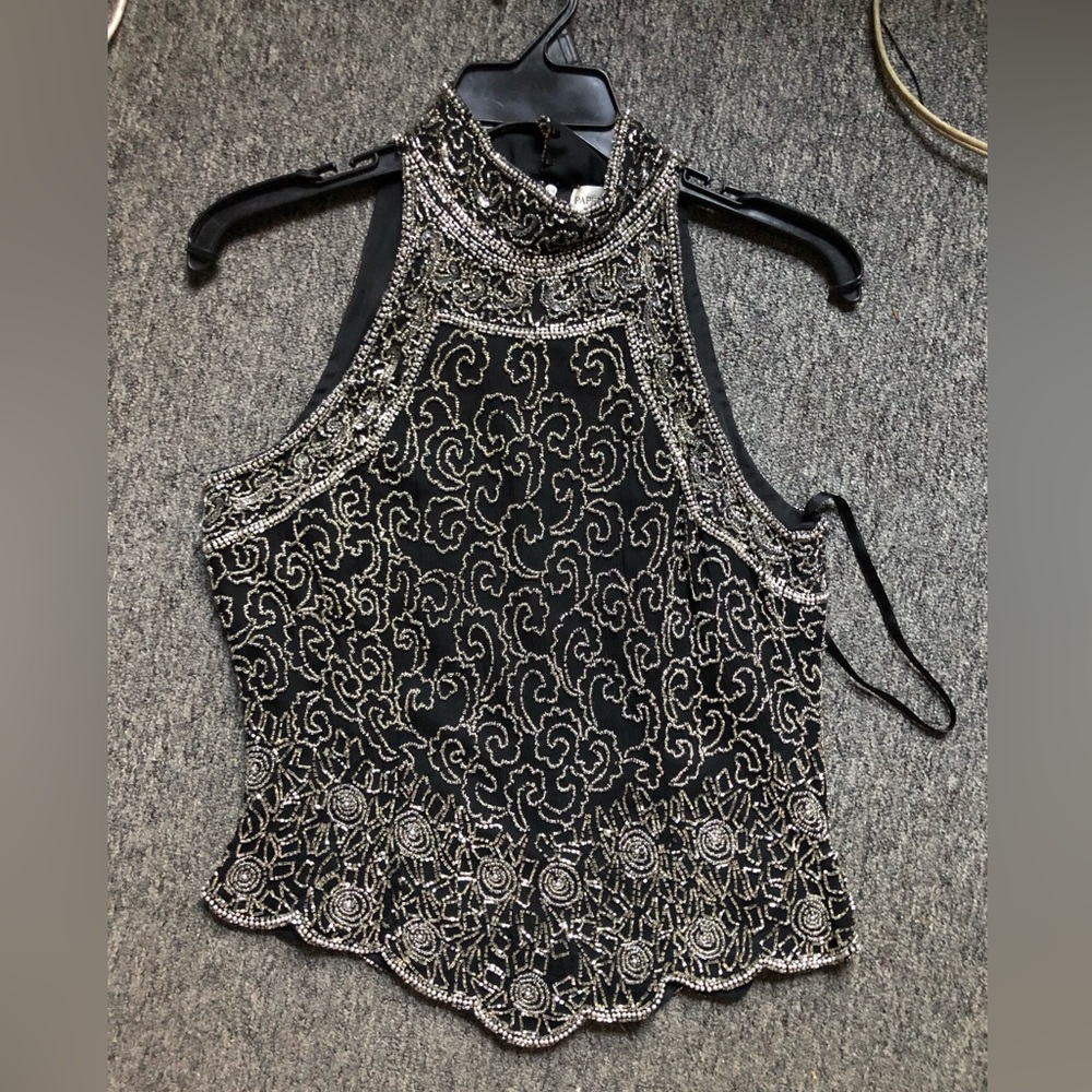 Beaded Silk Top